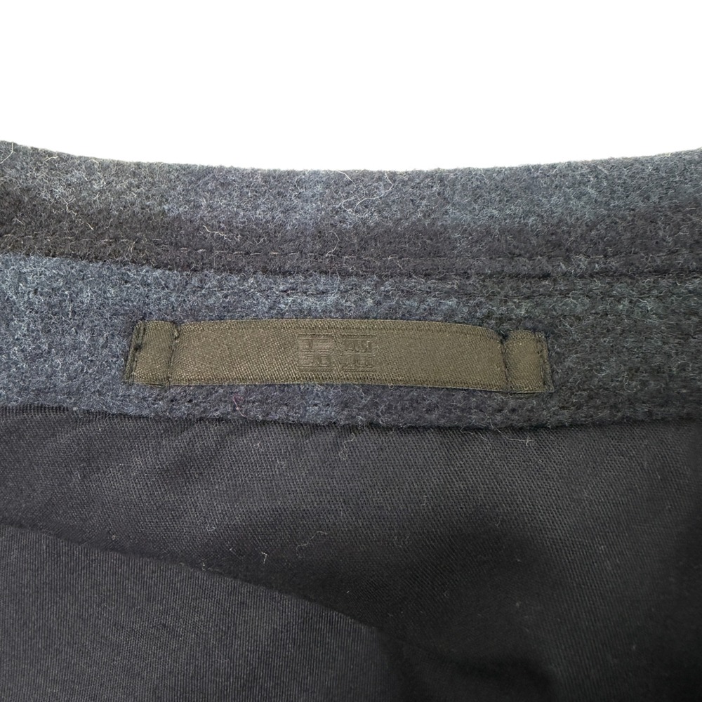 Uniqlo Women's Oversized Boxy Short Jacket Plaid Navy Blue Black Check Medium - Picture 12 of 13